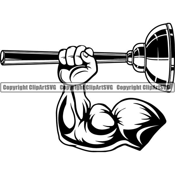 Plumbing Plumber Pipe Repair Service Plunger ClipArt SVG