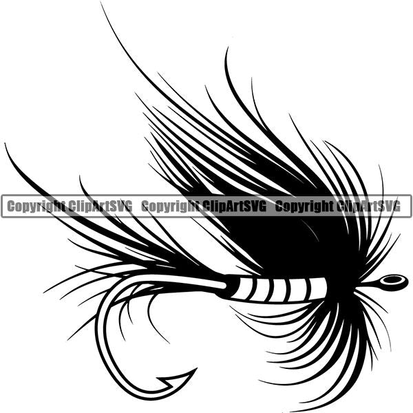 Sports Game Fishing Hunting Fish Hunt Fly Lure ClipArt SVG