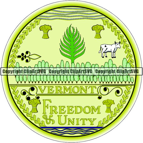 State Flag Seal Vermont ClipArt SVG