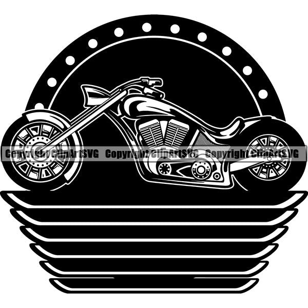 Motorcycle Bike Chopper ClipArt SVG