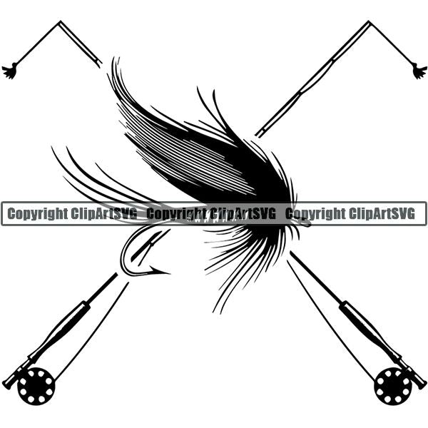 Sports Game Fishing Hunting Fish Hunt Logo ClipArt SVG