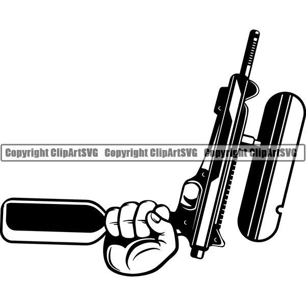 Sports Game Paintball Gun ClipArt SVG