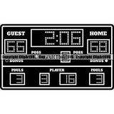 Sports Game Basketball Scoreboard ClipArt SVG