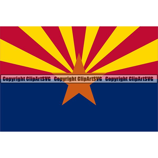 State Flag Square Arizona ClipArt SVG