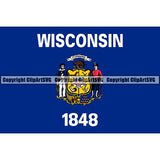 State Flag Square Wisconsin ClipArt SVG