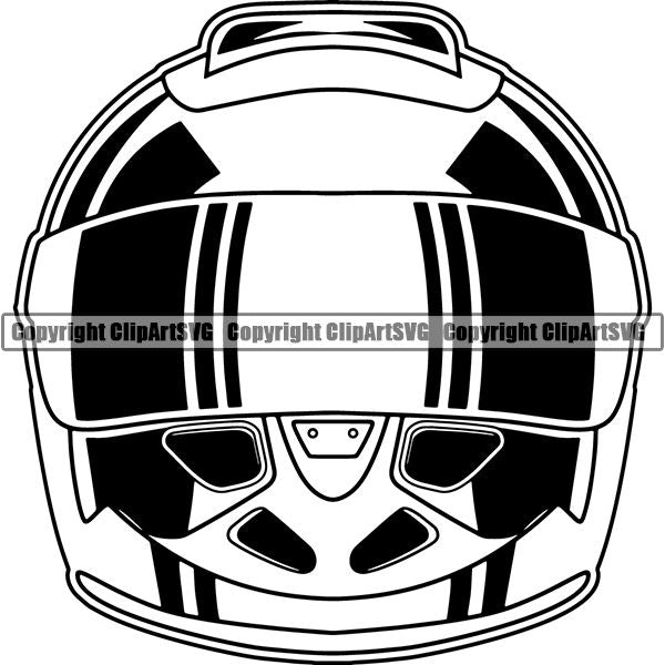 Sports Car Racing Motorcycle Helmet ClipArt SVG