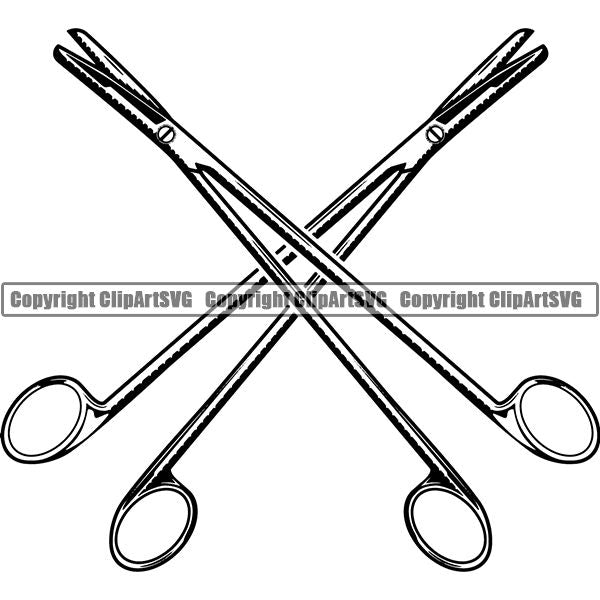 Medical Doctor Nurse Hospital Scissors ClipArt SVG