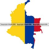 Country Flag Map Colombia ClipArt SVG