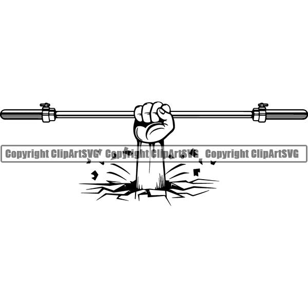 Gym Sports Bodybuilding Fitness Muscle Weight Bar Olympic ClipArt SVG