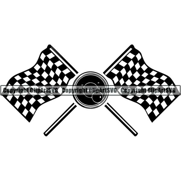 Sports Car Racing Logo ClipArt SVG