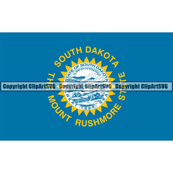 State Flag Square South Dakota ClipArt SVG