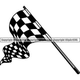 Sports Car Racing Flag ClipArt SVG