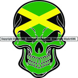 Country Flag Skull Jamaica ClipArt SVG