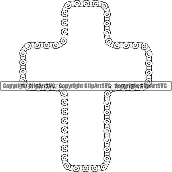 Sports Bicycle Chain White Cross.jpg