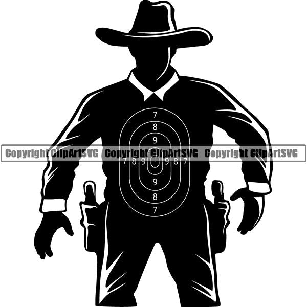 Military Weapon Gun Target Cowboy ClipArt SVG