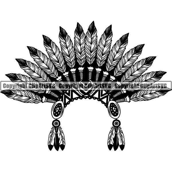 Native American Indian Headdress ClipArt SVG