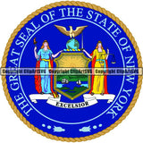 State Flag Seal New York ClipArt SVG