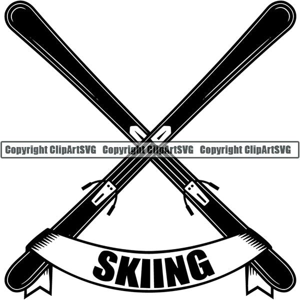 Sports Skiing Ski Snowboarding Snowboard ClipArt SVG