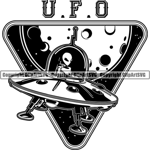 Astronaut Outer Space Shuttle Sci-Fi Science Fiction Logo ClipArt SVG