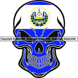 Country Flag Skull El Salvador ClipArt SVG