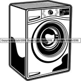 Maid Cleaning Service Housekeeping Housekeeper Washing Machine Dryer ClipArt SVG