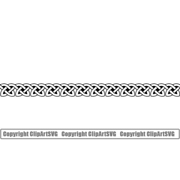 Viking Celtic Frame Border Design Element Line Straight ClipArt SVG