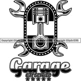 Mechanic Repair Shop Garage Logo ClipArt SVG