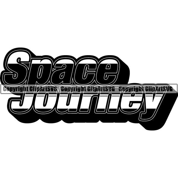 Astronaut Outer Space Shuttle Sci-Fi Science Fiction Text ClipArt SVG
