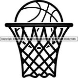 Sports Game Basketball Goal Net Rim Ball ClipArt SVG