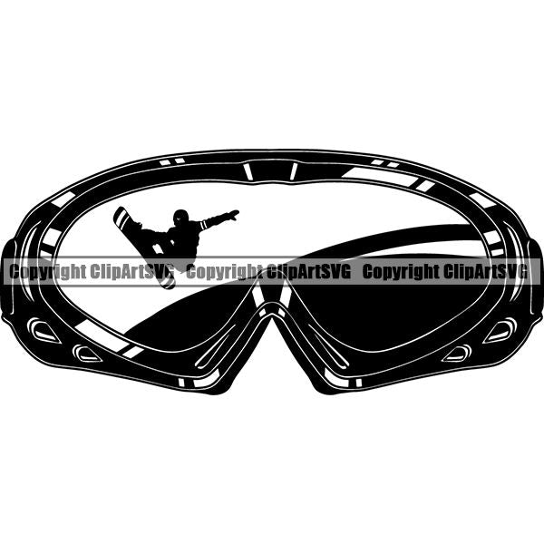 Sports Snowboarding Snowboard Skiing Ski Googles ClipArt SVG