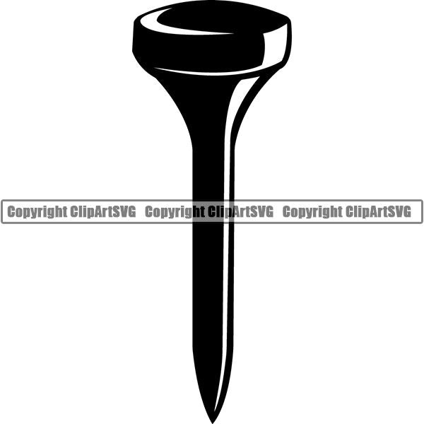 Sports Game Golf Tee ClipArt SVG
