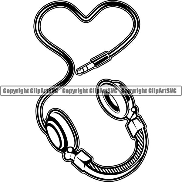 Headphones Headset Music Audio Equipment ClipArt SVG