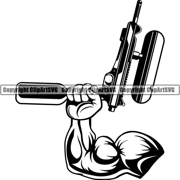 Sports Game Paintball Gun ClipArt SVG