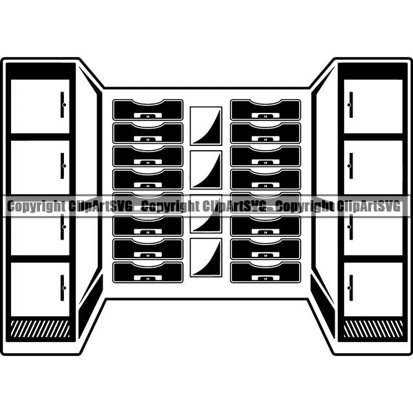 House Furniture Closet Walk-In ClipArt SVG
