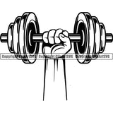 Gym Sports Bodybuilding Fitness Muscle Dumbbell ClipArt SVG