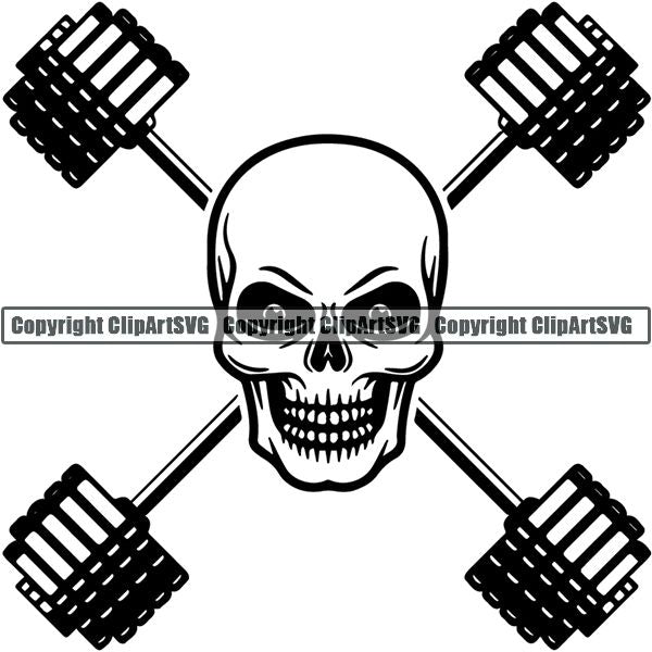 Gym Sports Bodybuilding Fitness Muscle Logo ClipArt SVG