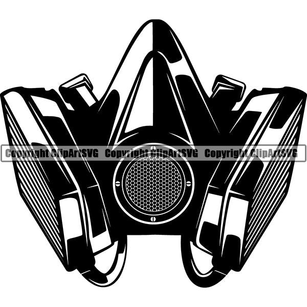 Painting Service Painter Paint Mask Respirator ClipArt SVG