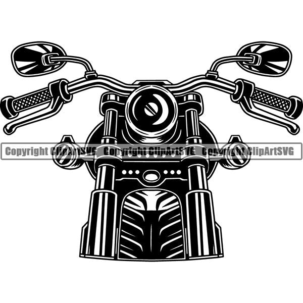 Motorcycle Bike Chopper Handle Bars ClipArt SVG