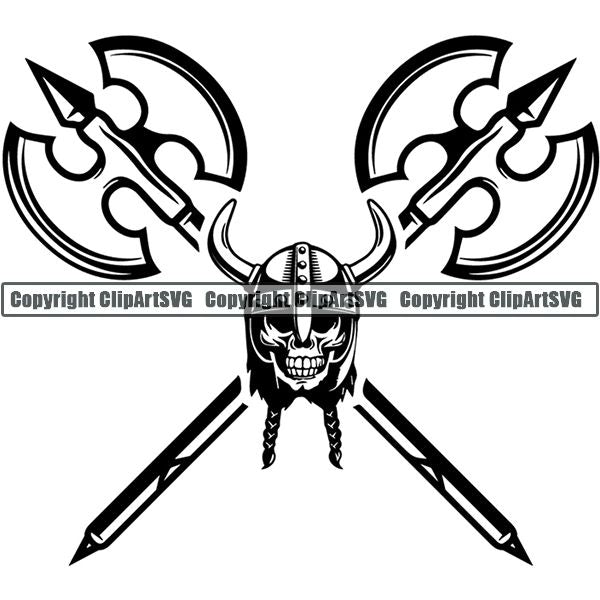 Viking Warrior Logo ClipArt SVG