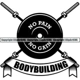 Gym Sports Bodybuilding Fitness Muscle Logo ClipArt SVG