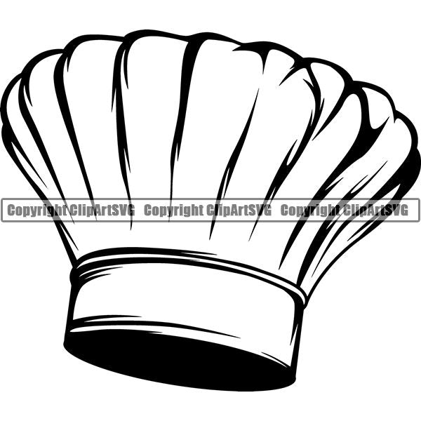 Cooking Baking Baker Chef Cook Uniform Hat ClipArt SVG