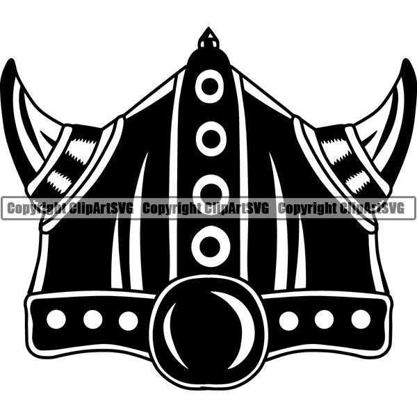Viking Warrior Helmet ClipArt SVG