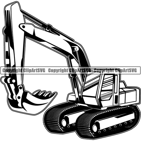 Construction Building Repair Service Excavator ClipArt SVG