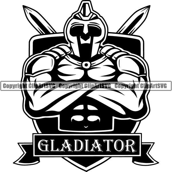 Spartan Warrior Gladiator Mask Logo ClipArt SVG