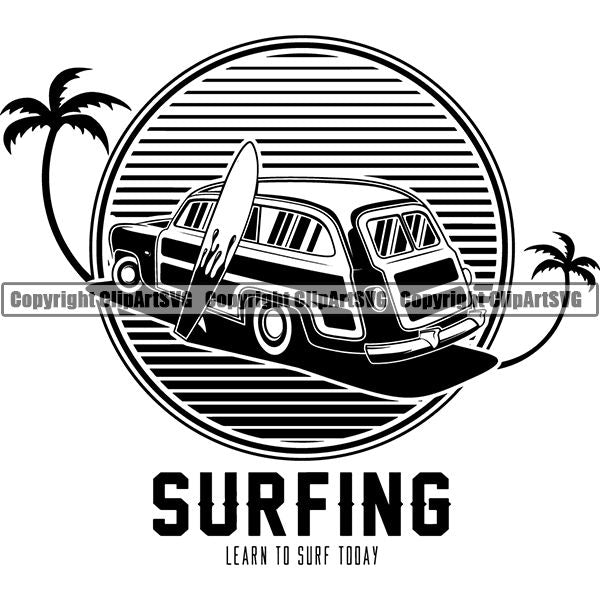 Sports Surfing Surf Logo ClipArt SVG