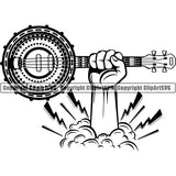 Music Musical Instrument Banjo 7uujrs lightning ClipArt SVG