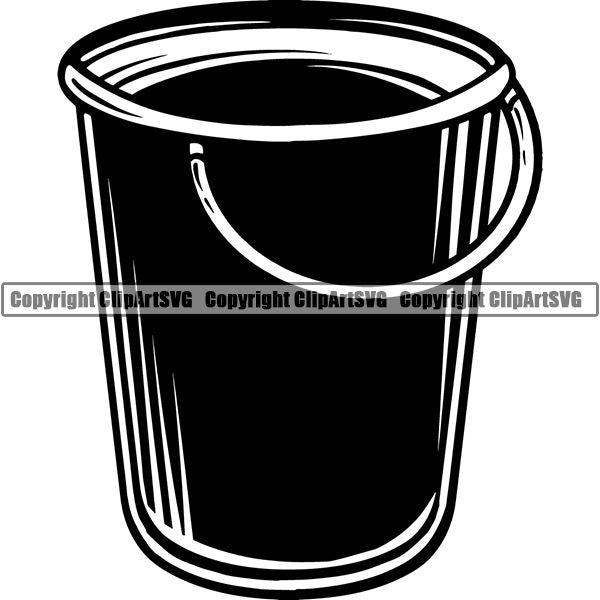 Maid Cleaning Service Housekeeping Housekeeper Mop Bucket ClipArt SVG