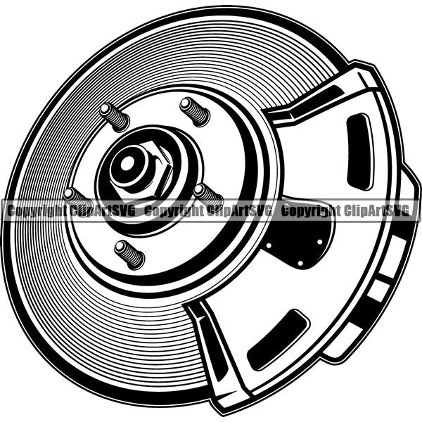 Mechanic Repair Shop Garage Disc Brakes ClipArt SVG