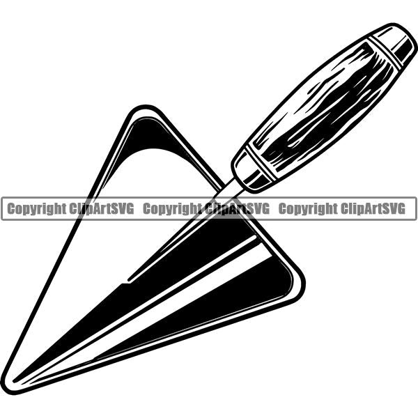 Mason Concrete Brick Building Repair Service Spade ClipArt SVG