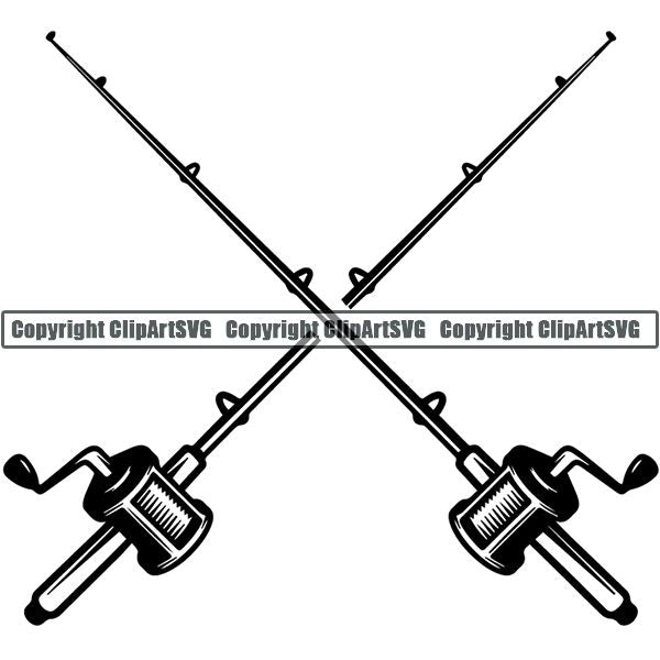 Sports Game Fishing Hunting Fish Hunt Logo ClipArt SVG